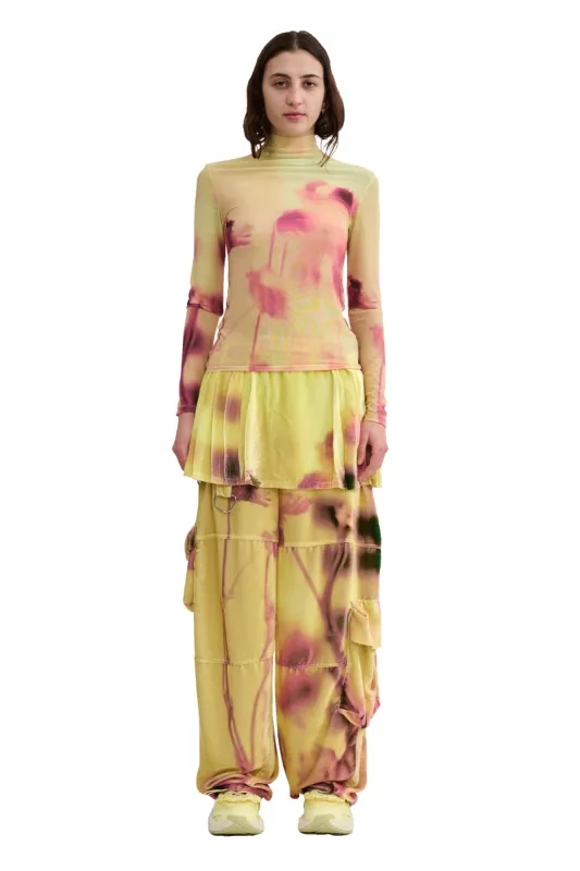 YELLOW MEADOW PLAID CARDIO NOVA TOP made by Collina Strada