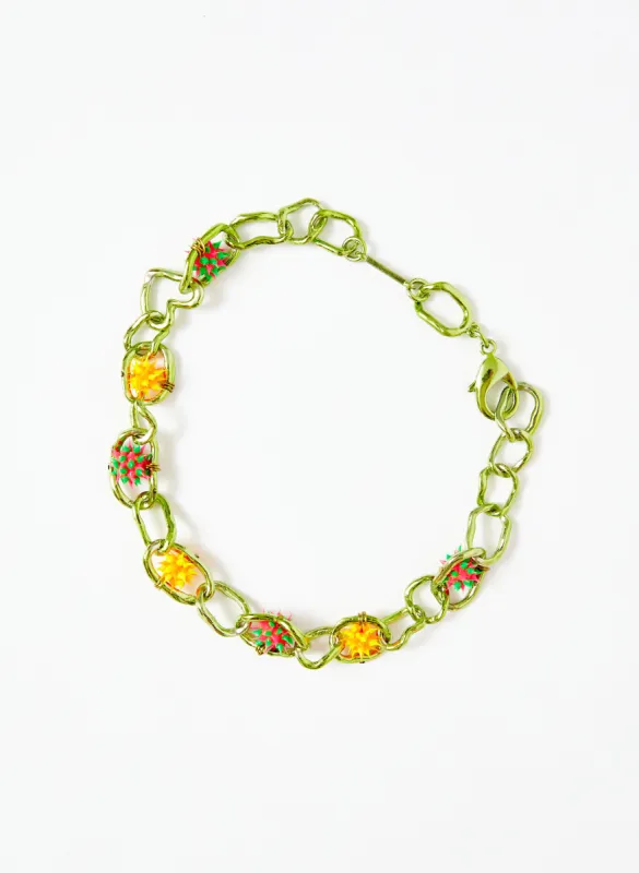 SPIKEEZ CHAIN NECKLACE GREEN sold by Collina Strada