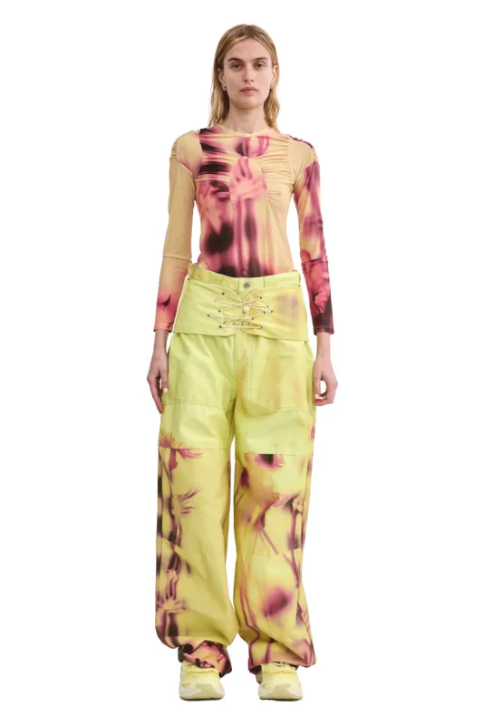 YELLOW MEADOW PLAID ARC L/S TOP made by Collina Strada