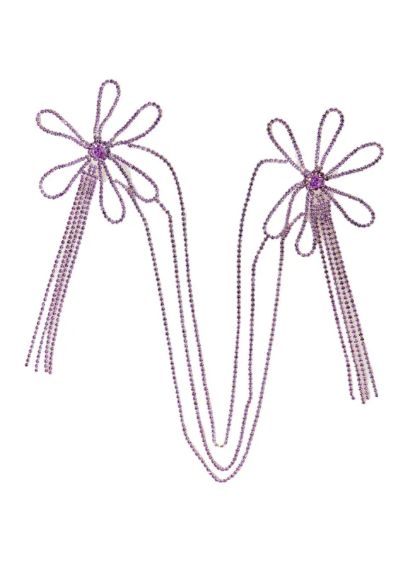 TRIPLE FLOWER CHAIN PIN LILAC made by Collina Strada