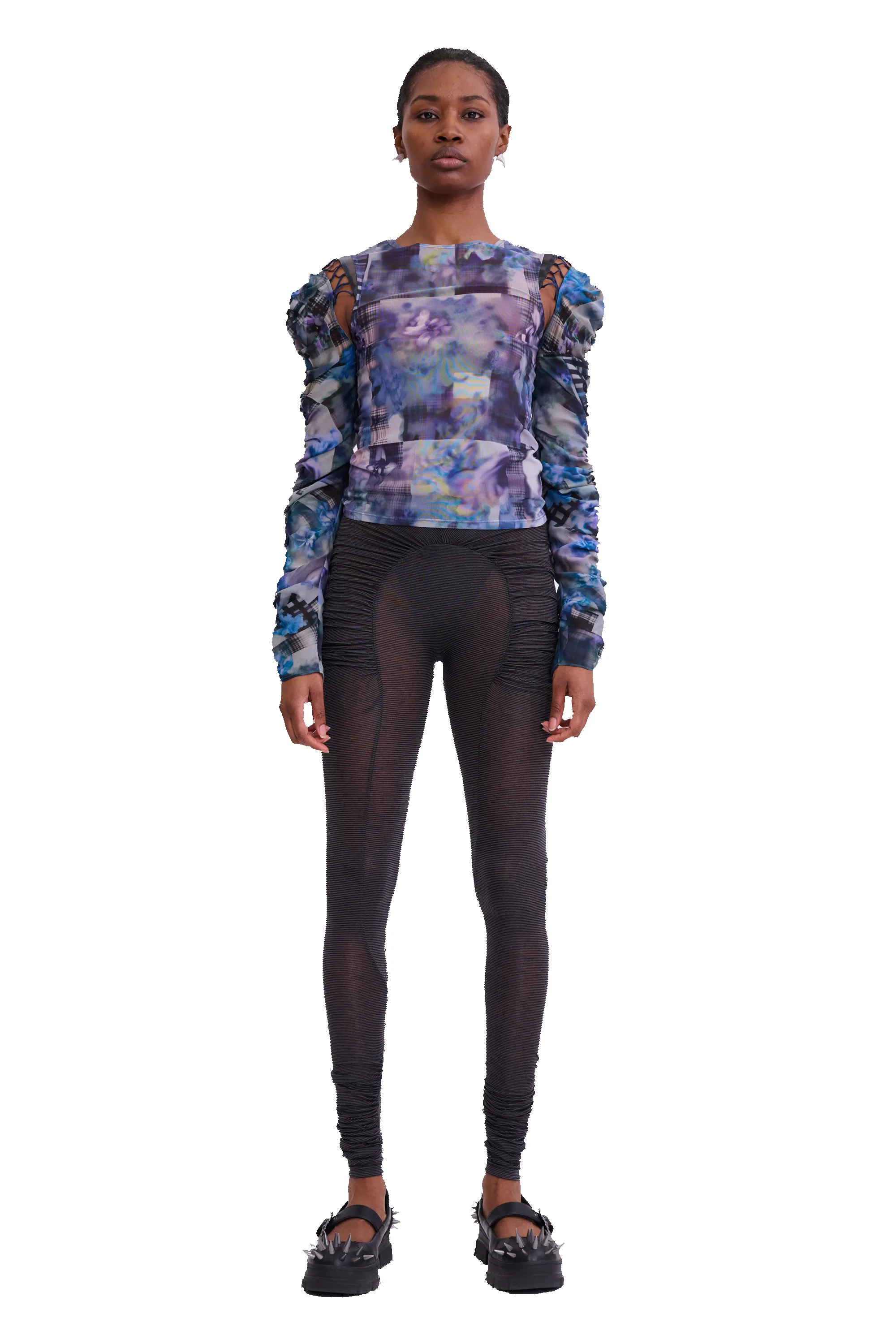 NAVY GARDEN BLUR CARDIO DELILAH TOP sold by Collina Strada