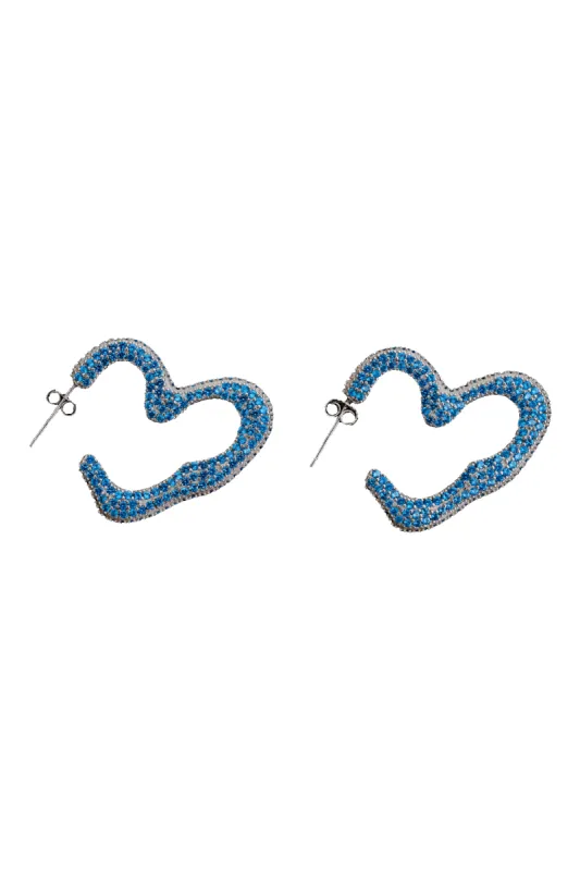 SOFT BLUE SUPER HEART HOOP made by Collina Strada