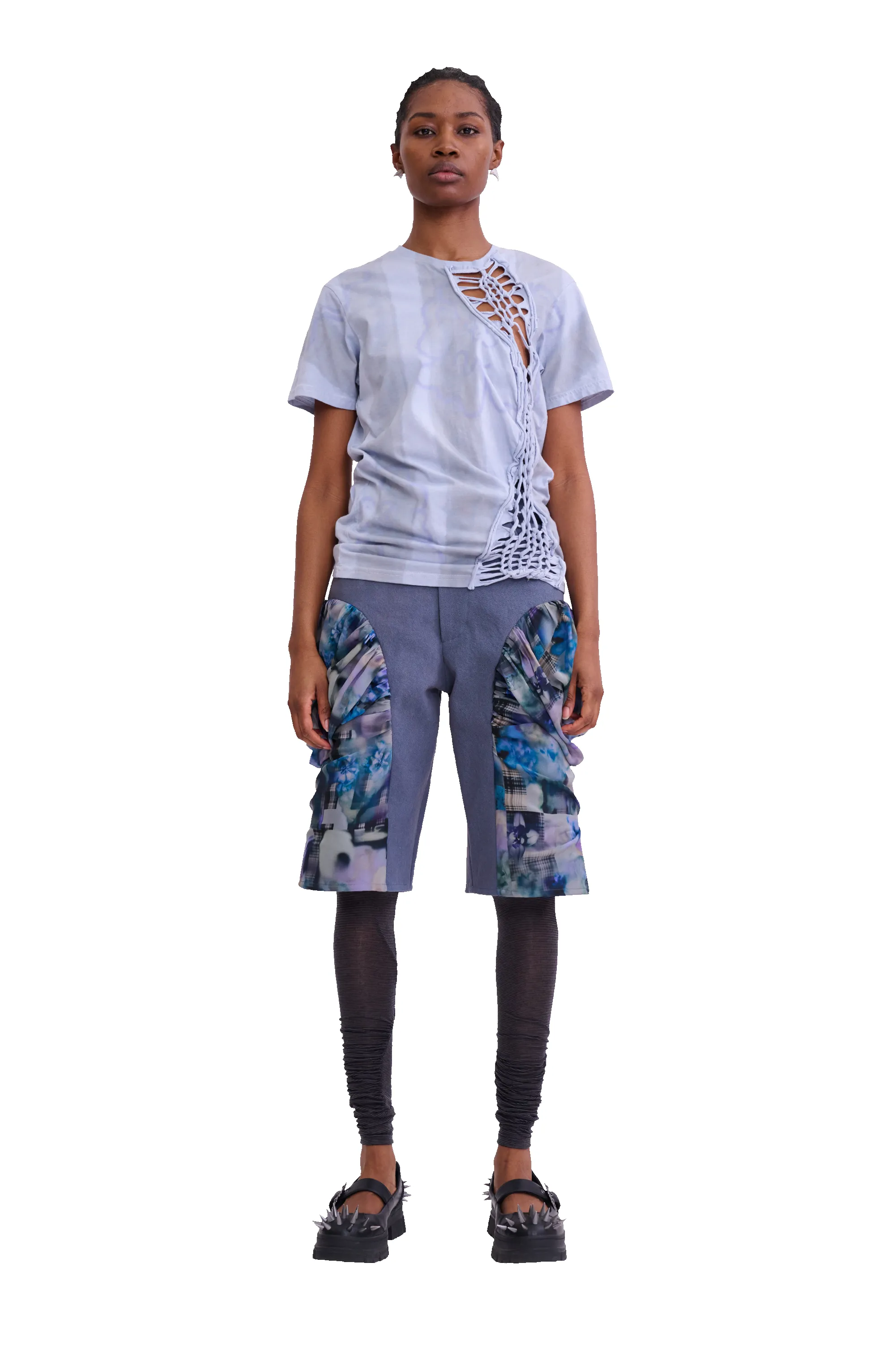 STORM BLUE FLOWER STRIPE TOSH TEE sold by Collina Strada