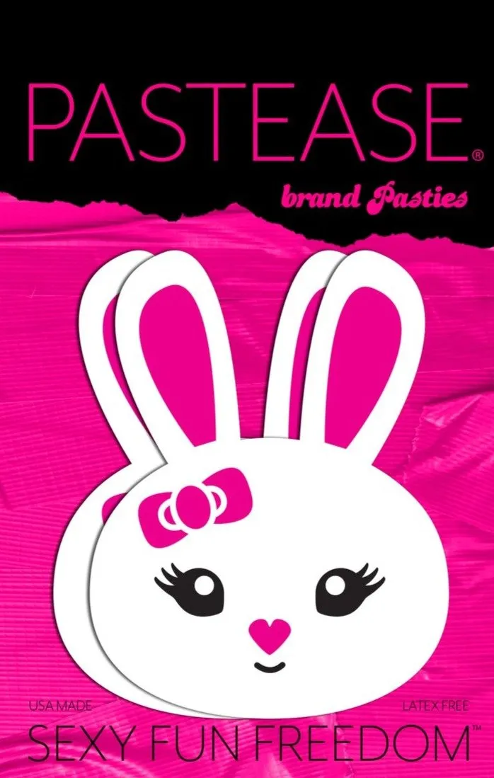 Bunny: Cute White Bunny with Pink Heart Nose Ears & Bow Nipple Pasties sold by Shoe Freaks product image thumbnail 4