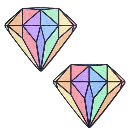 Gem: Pastel Rainbow Diamond Nipple Pasties sold by Shoe Freaks