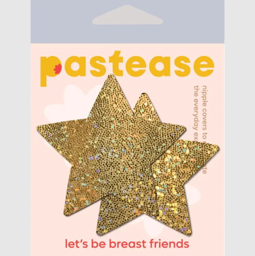 Star: Gold Glitter Stars Nipple Pasties sold by Shoe Freaks product image thumbnail 3