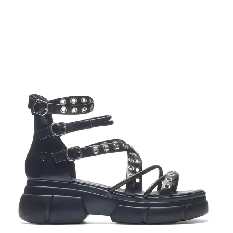 Dark Writings Strappy Chunky Sandals - Black sold by Shoe Freaks