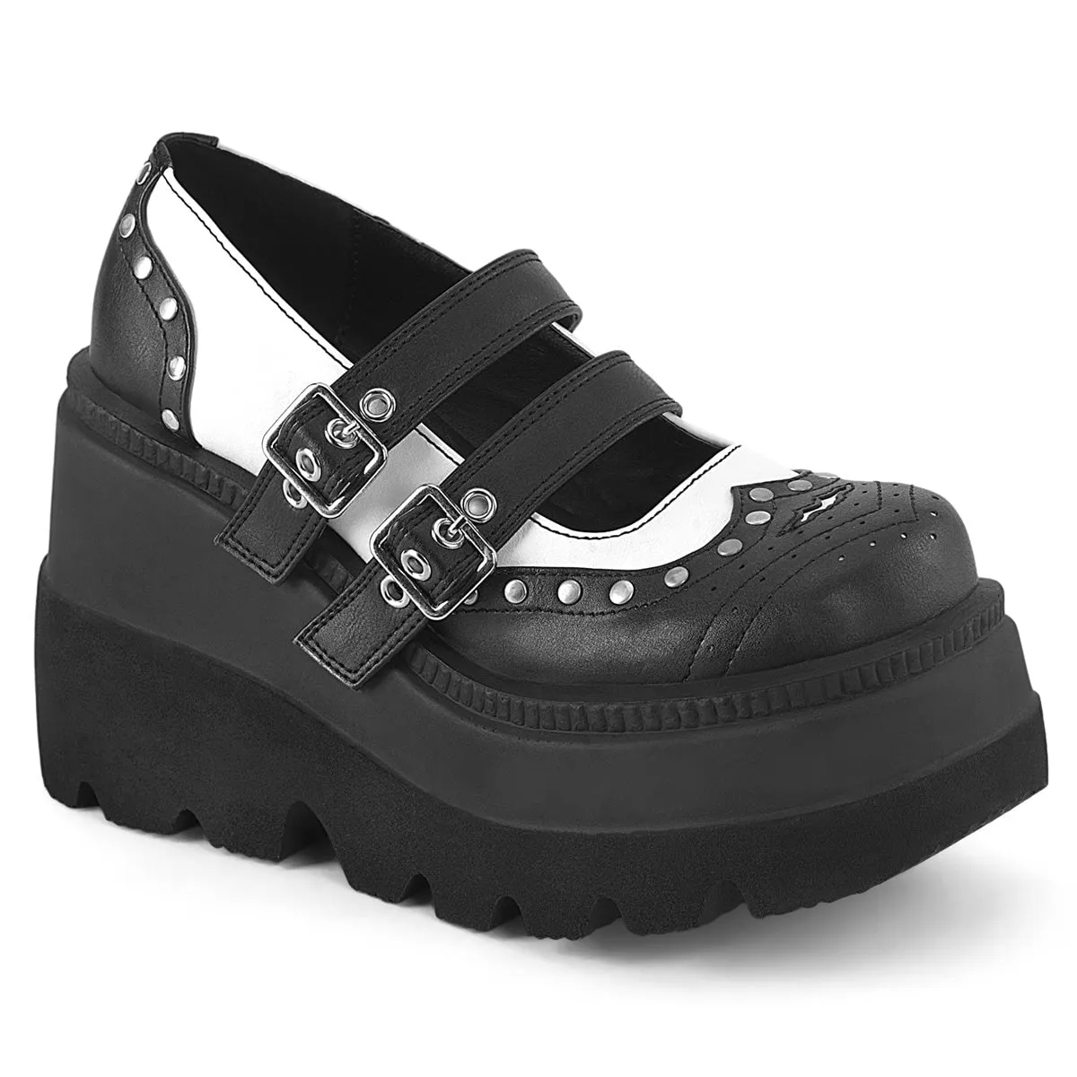 Demonia Shaker-27-Black-White-Size 7-Clearance sold by Shoe Freaks