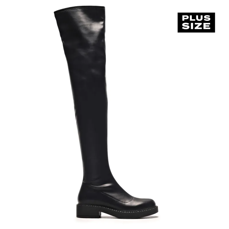 The Commander Plus Size Thigh High Boots-Black-Size 10-Clearance sold by Shoe Freaks
