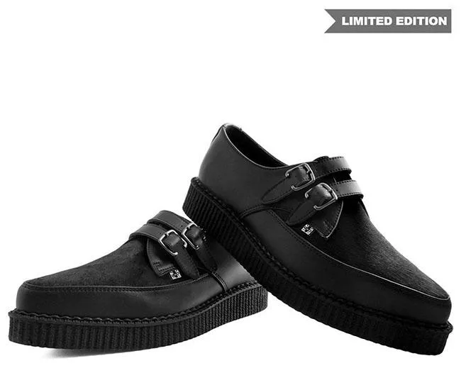 TUK-A9348 Black Leather & Cowhair 2-Buckle Pointed Creeper sold by Shoe Freaks product image thumbnail 5