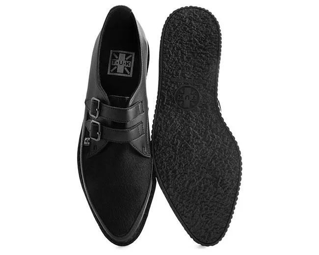 TUK-A9348 Black Leather & Cowhair 2-Buckle Pointed Creeper sold by Shoe Freaks product image thumbnail 4