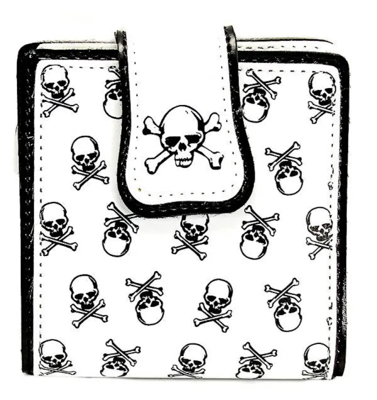 White Wallet With Skull & CrossBone sold by Shoe Freaks
