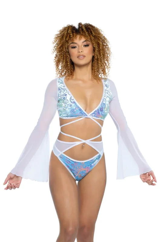 Sequin Velvet & Mesh Wrap Bottom sold by Shoe Freaks