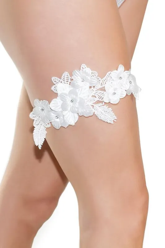 Floral Applique Leg Garter sold by Shoe Freaks