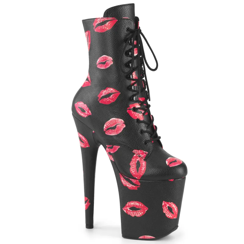 Pleaser Flamingo-1020KISSES-Black-Size 8-Clearance sold by Shoe Freaks