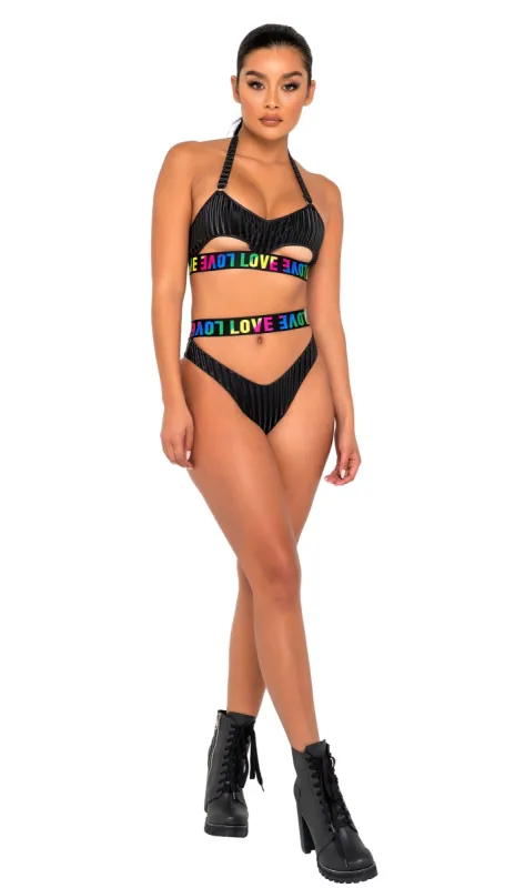 Pride Underboob Cutout Bikini Top sold by Shoe Freaks