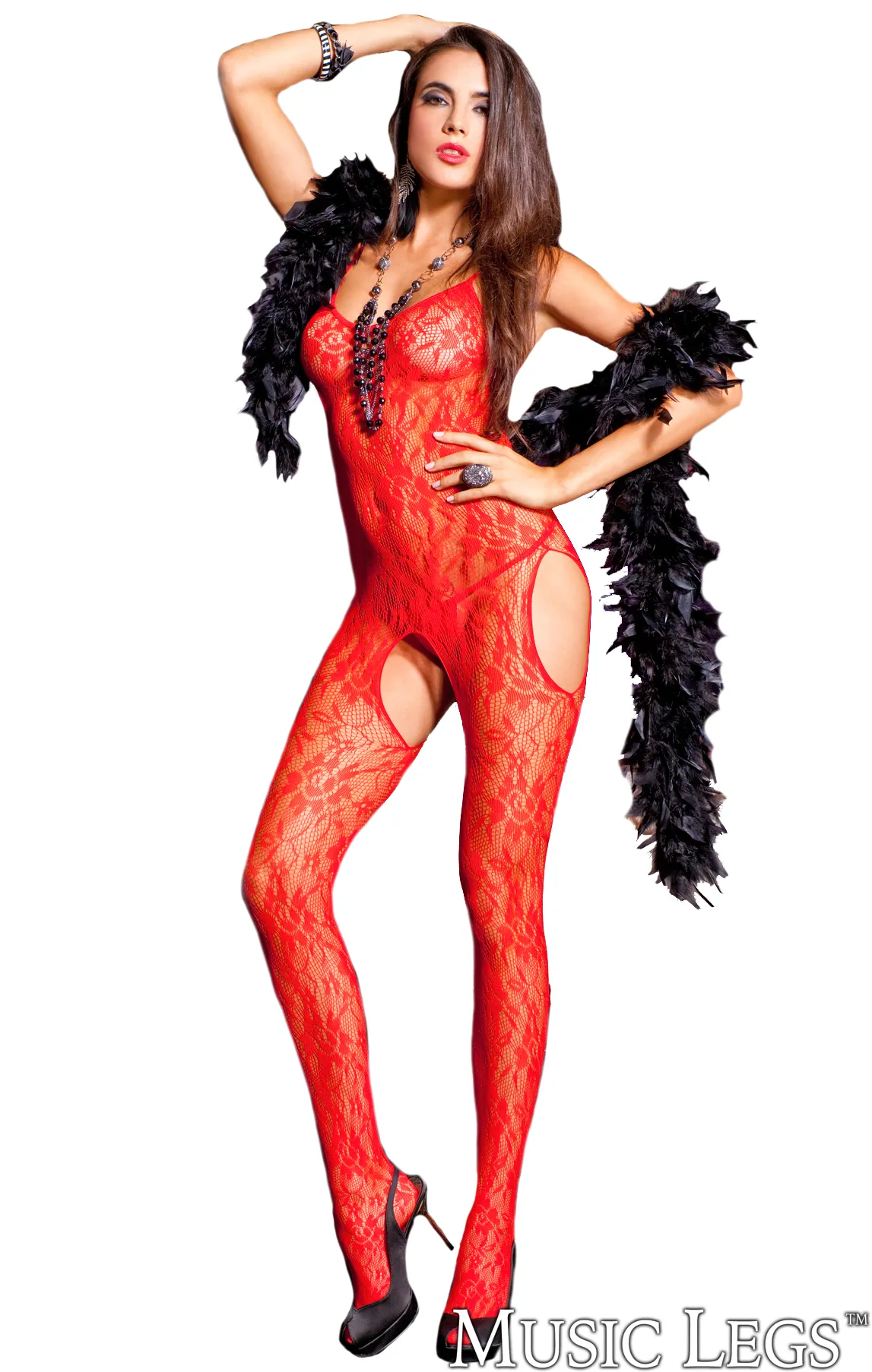 Lace Suspender Bodystocking sold by Shoe Freaks