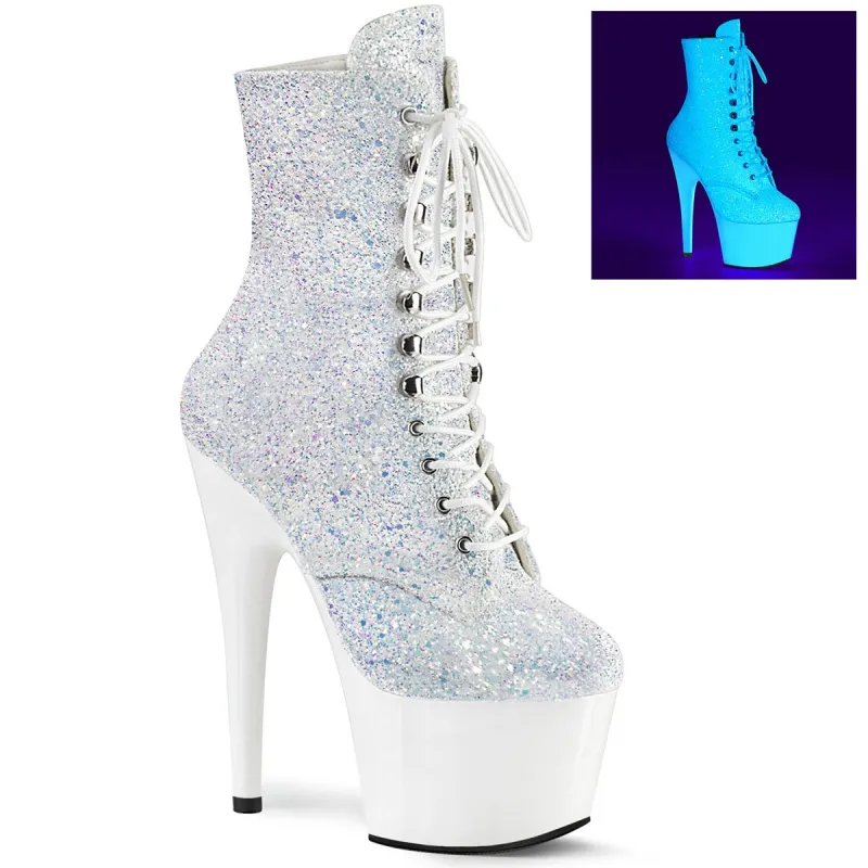 Pleaser Adore-1020LG-Neon White-Size 8-Clearance sold by Shoe Freaks
