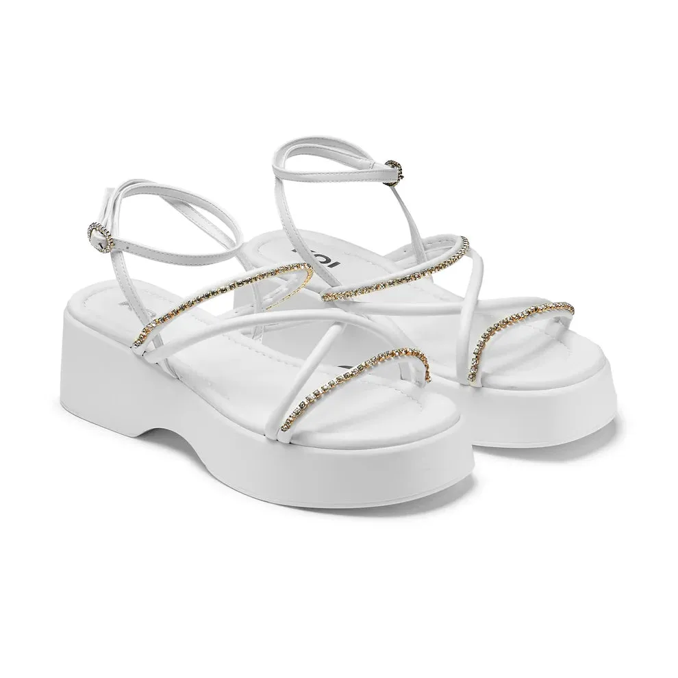Monarch Strappy Diamante Sandals - White sold by Shoe Freaks product image thumbnail 3