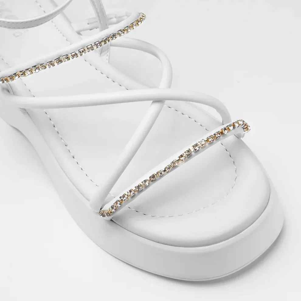 Monarch Strappy Diamante Sandals - White sold by Shoe Freaks product image thumbnail 4