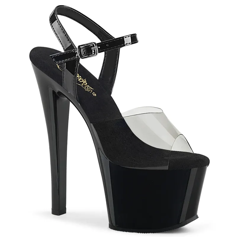 Pleaser Sky-308-1-Smoke-Black/Black-Size 6-Clearance sold by Shoe Freaks