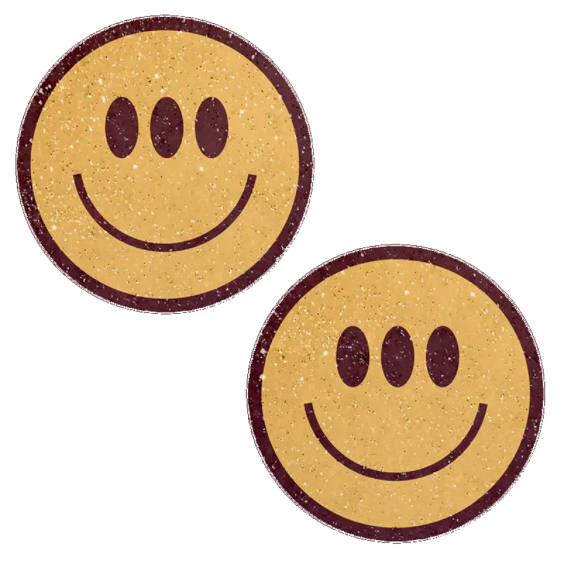 Trippy Smiley Face Pasties Three Eyed Yellow Breast Covers sold by Shoe Freaks
