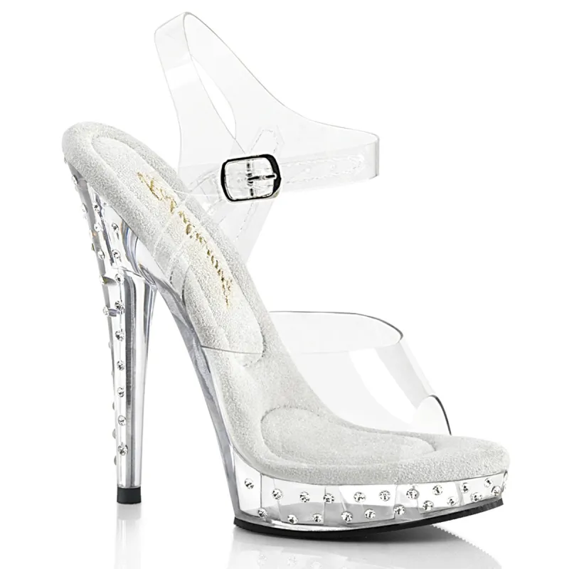 Fabulicious Sultry-608SDT-Clear/Clear-Size 13-Clearance sold by Shoe Freaks