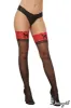Thigh High Stockings with Silicone Contrast Lace Top sold by Shoe Freaks