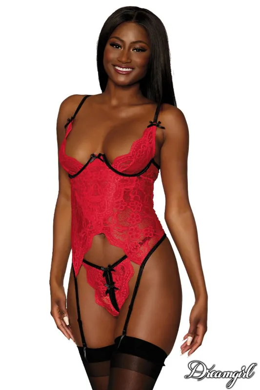 Bustier with Strappy Back Detail and Panty sold by Shoe Freaks