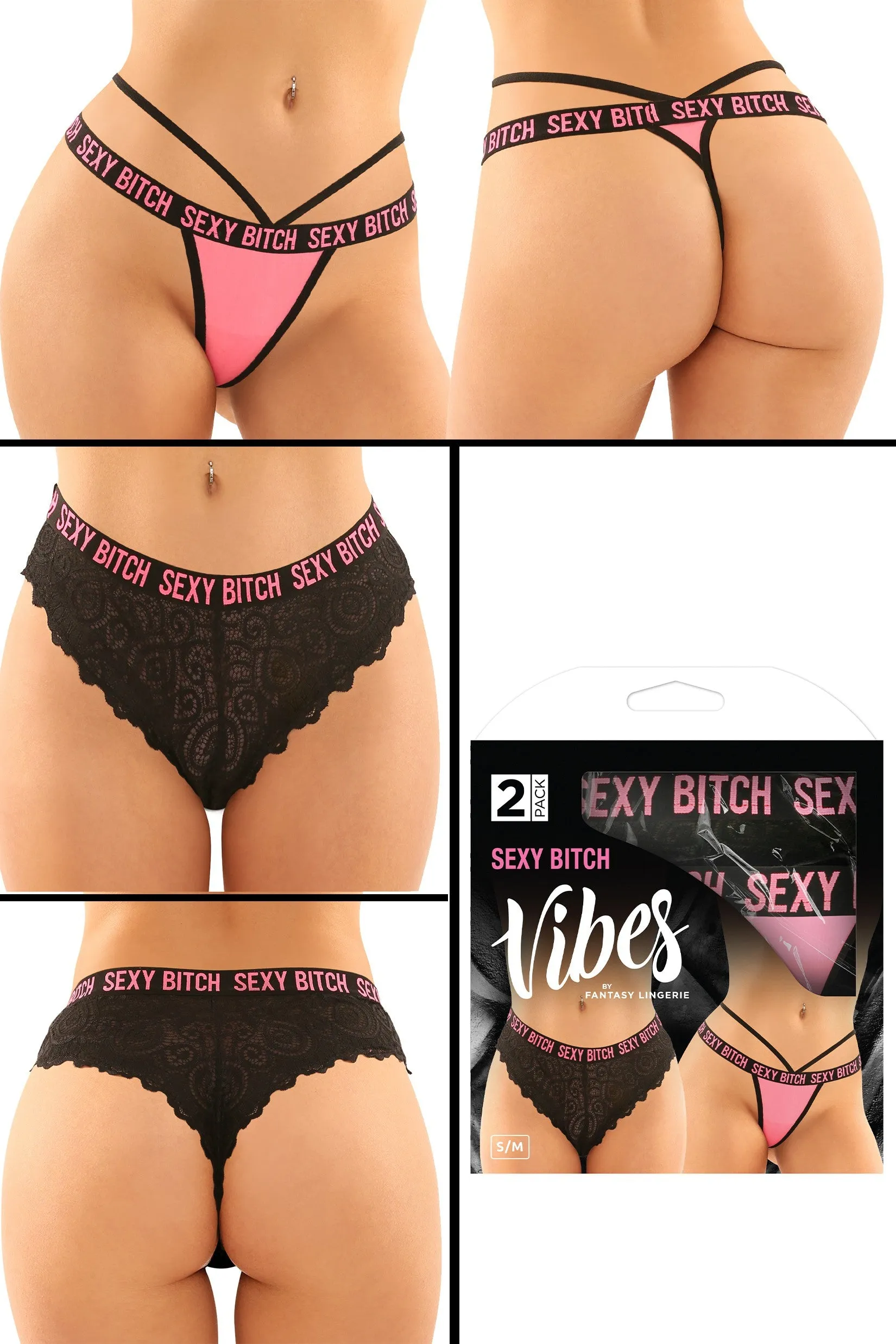"Sexy Bitch" Buddy Panty Pack sold by Shoe Freaks