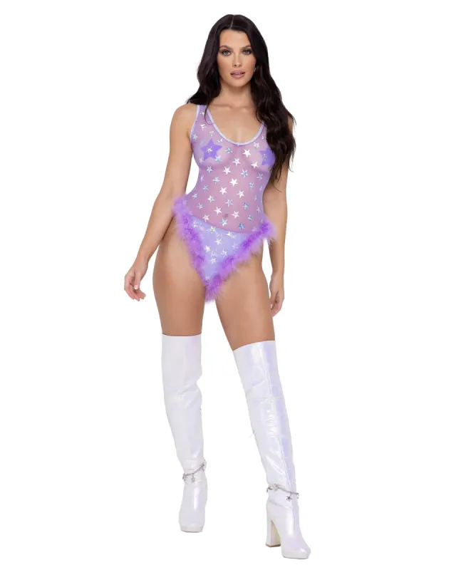 Sheer Stars Romper sold by Shoe Freaks