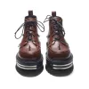 The Silence Platform Grunge Boots - Brown sold by Shoe Freaks