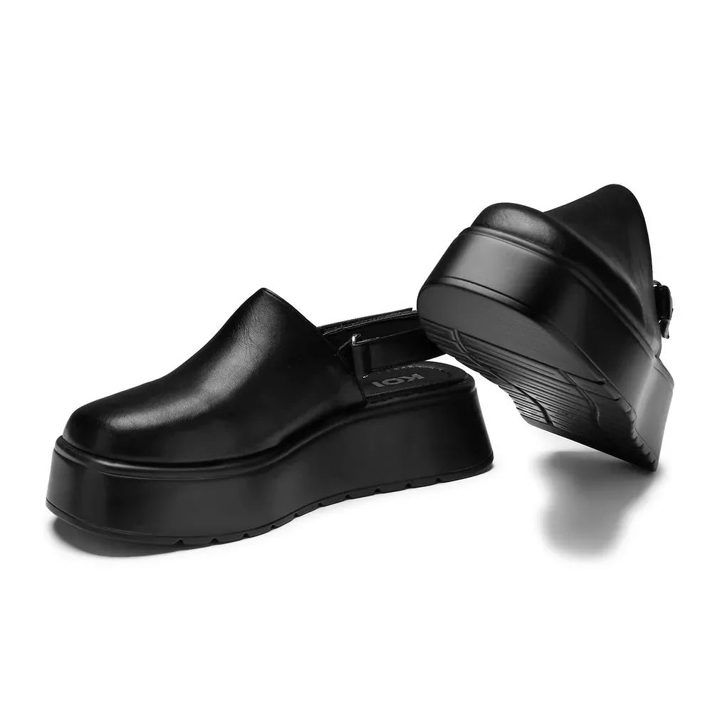 Treva Flatform Slingback Sandals - Black sold by Shoe Freaks product image thumbnail 4