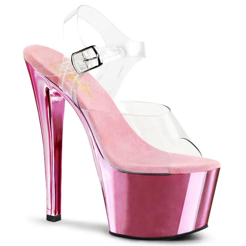 Pleaser Sky-308-Clear-Pink-Size 14-Clearance sold by Shoe Freaks