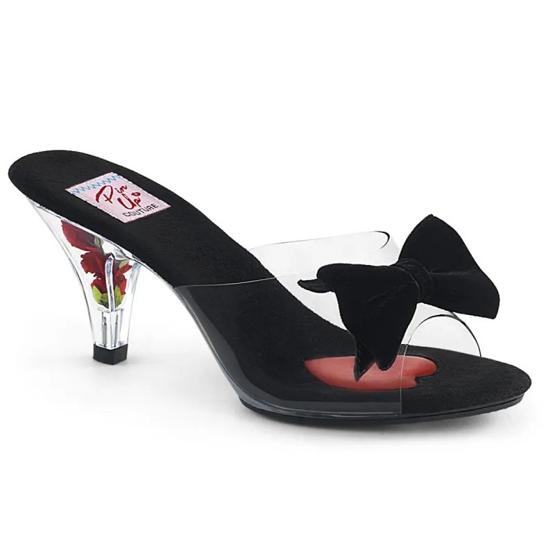 Pin Up Couture Belle-301BOW-Clear/Black-Size 10-Clearance sold by Shoe Freaks