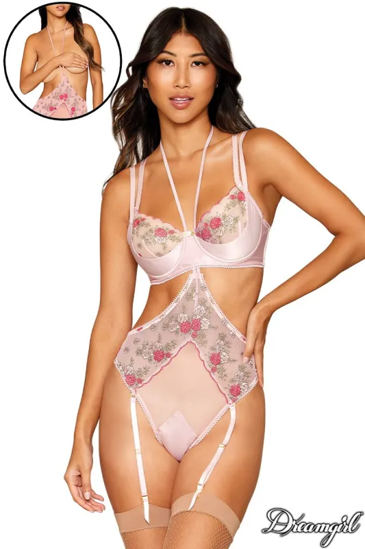 Rose Embroidery 2Pc. Teddy sold by Shoe Freaks