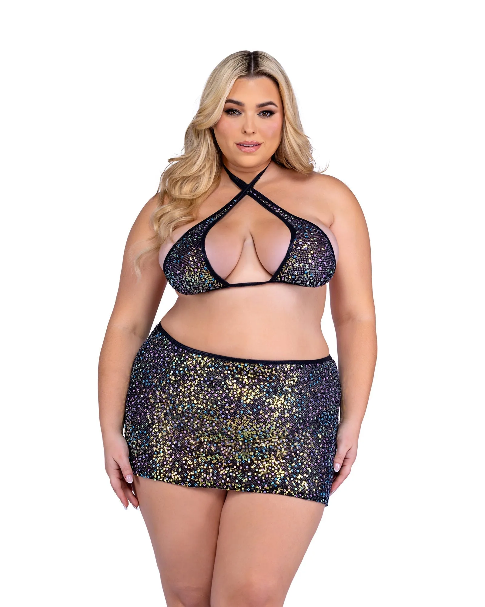 Sequin Fishnet Criss-Cross Top sold by Shoe Freaks product image thumbnail 3