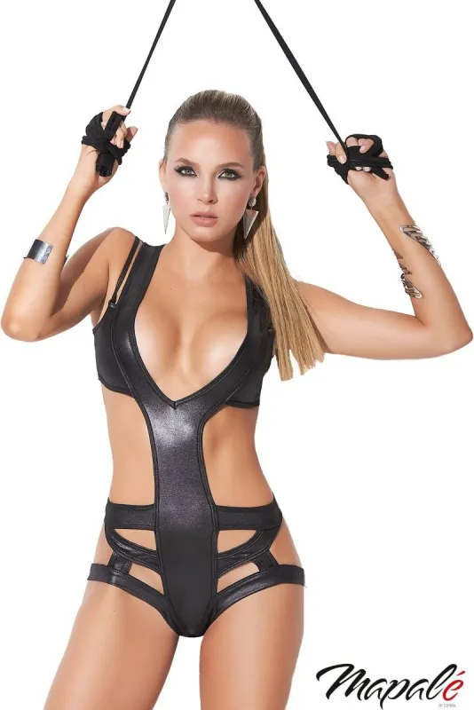 Glossy Wet Look Bodysuit sold by Shoe Freaks