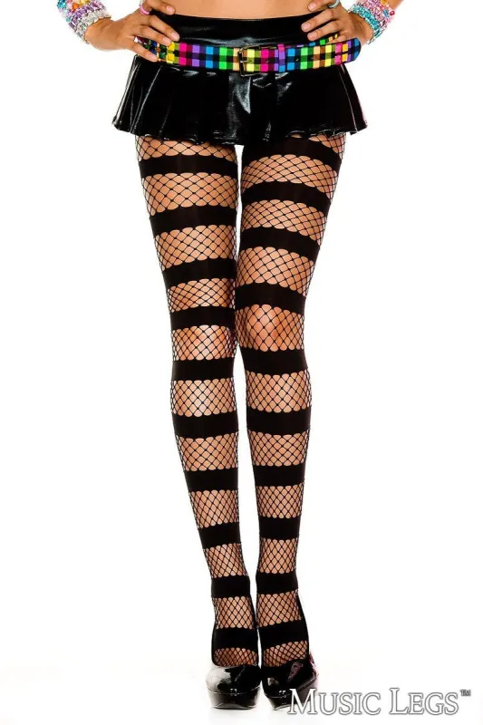 Striped Fishnet Pantyhose sold by Shoe Freaks