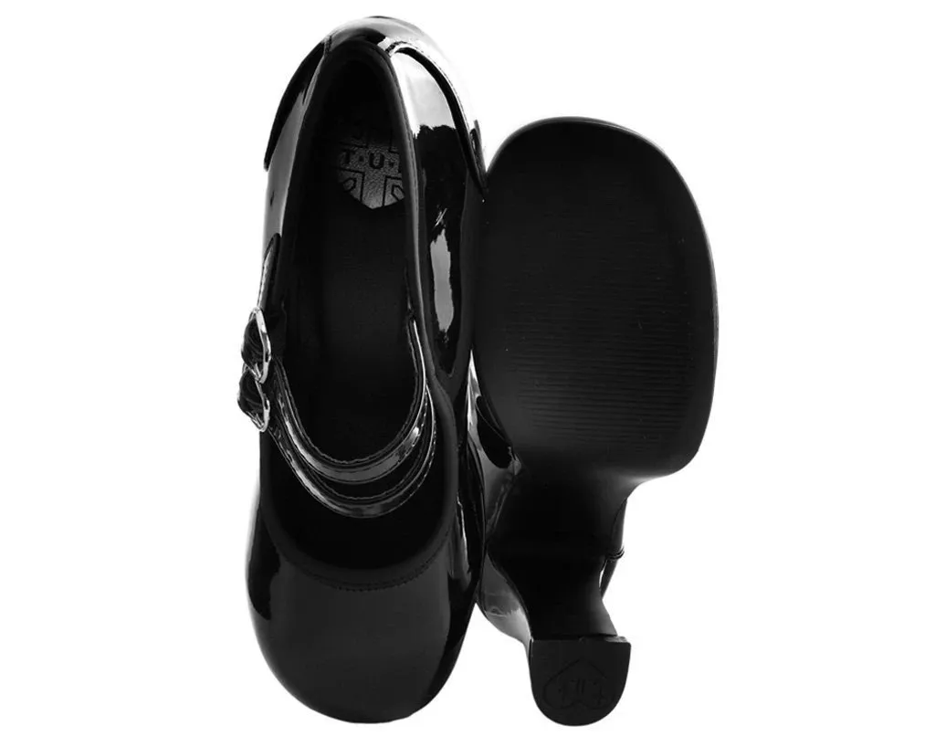 TUK A9448L Black Patent Double Strap Classic Platform Heel sold by Shoe Freaks product image thumbnail 4