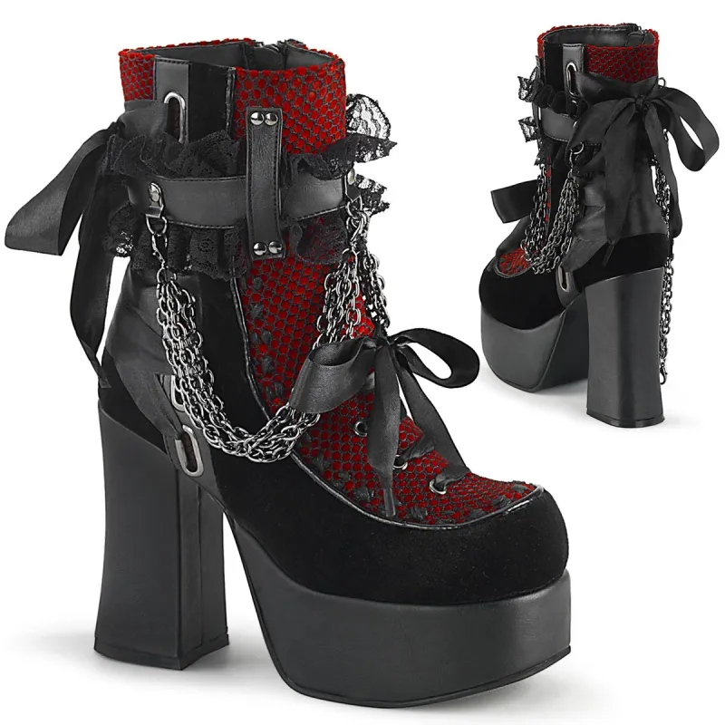 Demonia Charade-110-Red/Black-Size 6-Clearance sold by Shoe Freaks