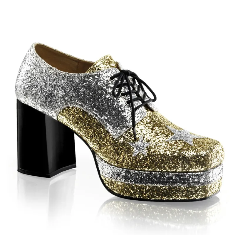 Funtasma Glamrock-02-Gold-Silver-SIze XL-Clearance sold by Shoe Freaks