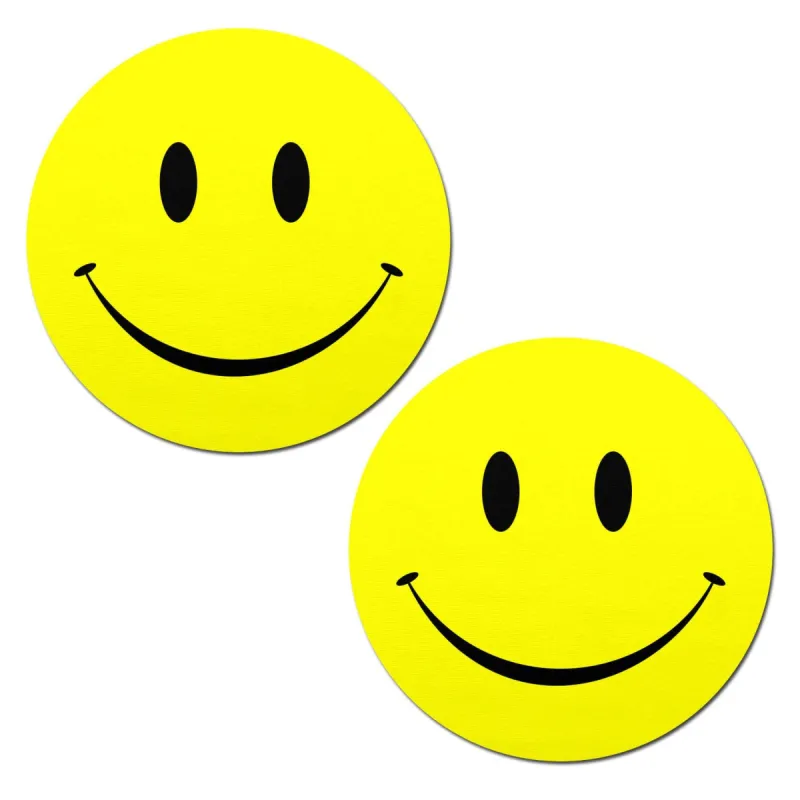 Smiley Faces: Bright Yellow Nipple Pasties sold by Shoe Freaks