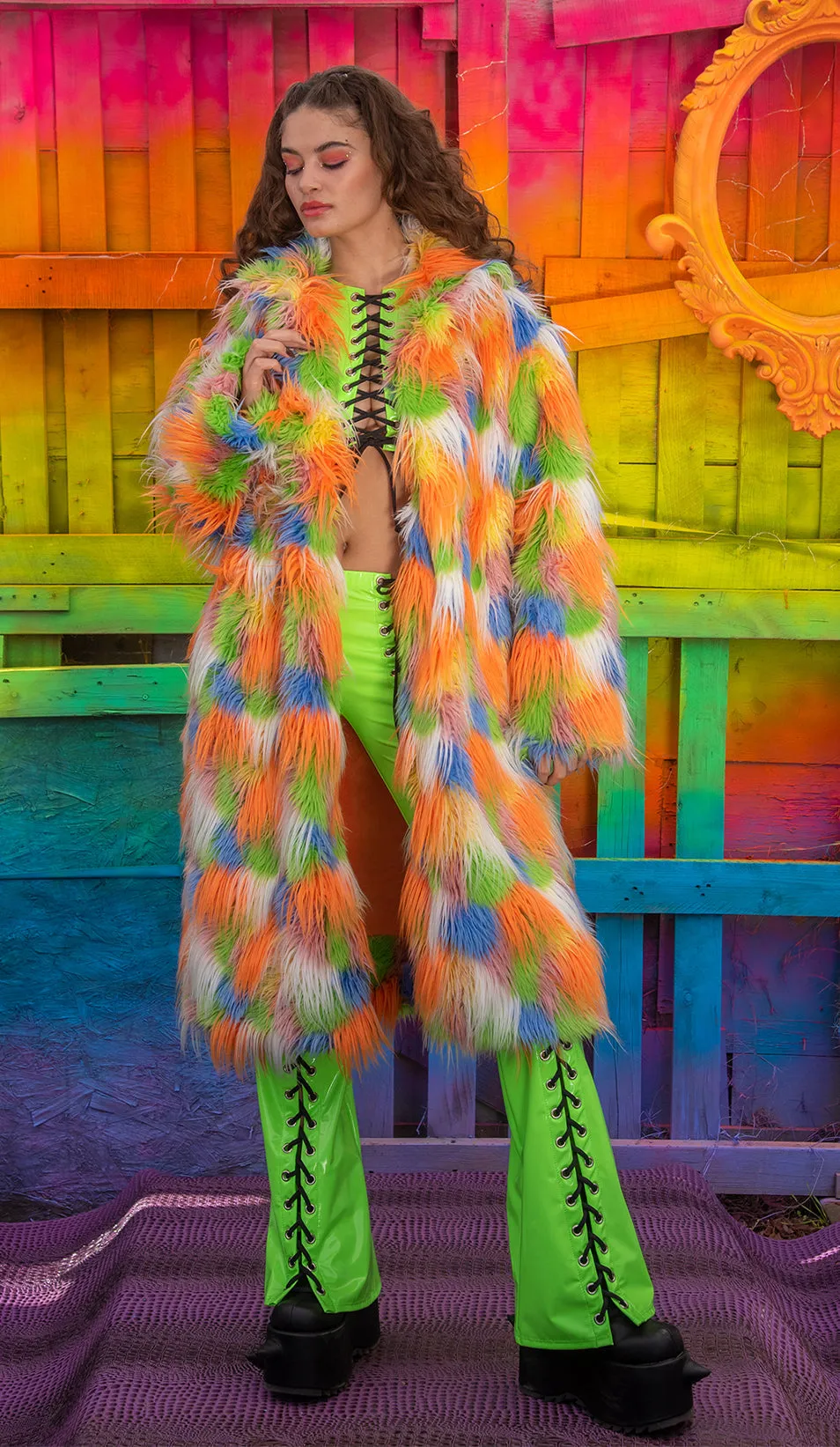 Unisex Faux Fur Mid-Length Coat sold by Shoe Freaks product image thumbnail 3