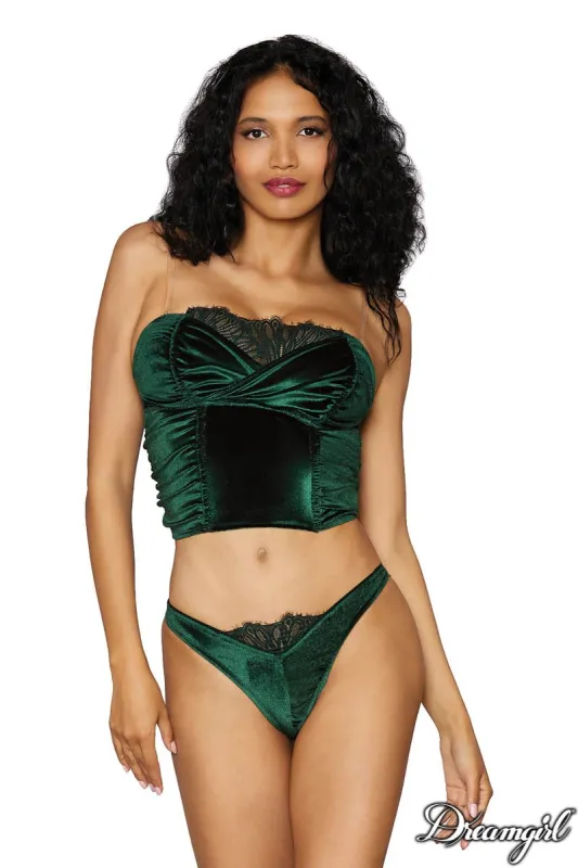 2PC Velvet Corset Set sold by Shoe Freaks