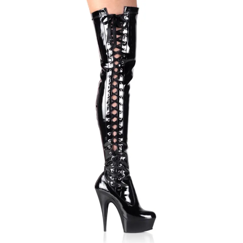 Pleaser Delight-3050-Black-Size 7-Clearance sold by Shoe Freaks