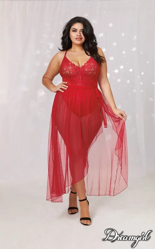 Lace Teddy & Maxi Skirt Set sold by Shoe Freaks