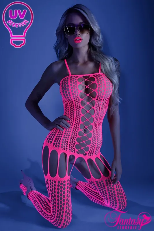 UV Reactive Garter Dress Bodystockings sold by Shoe Freaks