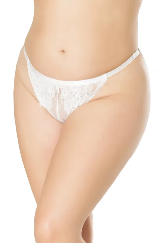 Scallop Stretch Lace Crotchless Panty sold by Shoe Freaks
