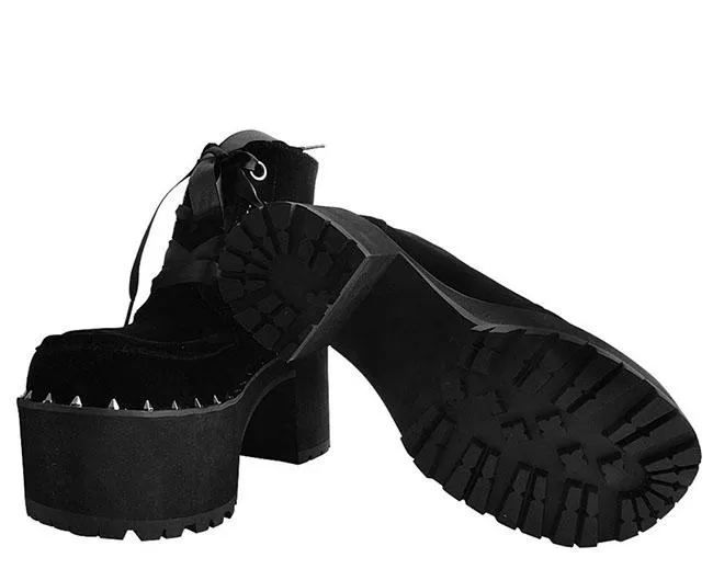 TUK-A9346L Black Velvet Spiked Nosebleed Boot sold by Shoe Freaks product image thumbnail 4